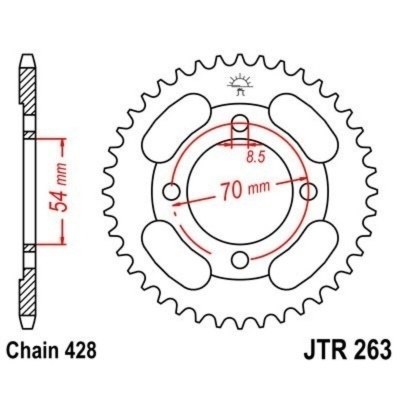 Corona JT 263 de acero con 40 dientes JTR263.40