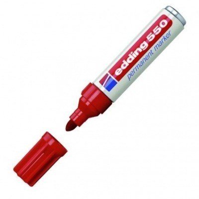 Rotulador Punta Redonda Permanente Edding 550/ 3mm/ Rojo