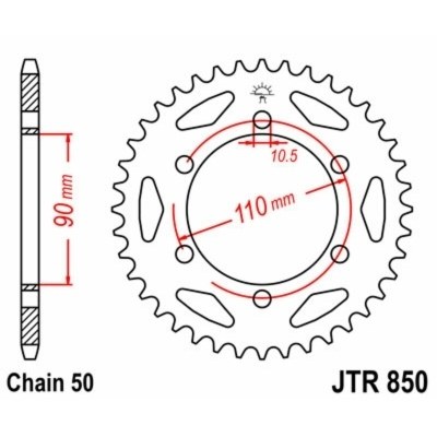 Corona JT 850 de acero con 33 dientes JTR850.33