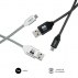 Cable Usb 2.0 Subblim Sub-Cab-1Mu001 Pack 2/ Microusb Macho - Usb Macho/ 1M/ Negro Y Plata