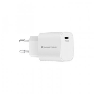 CARGADOR DE PARED CONCEPTRONIC USB-C 20W PD 3.0 COLOR BLANCO