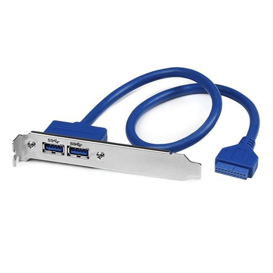 Cabezal Bracket de 2 puertos USB 3.0 SuperSpeed con conexión a Placa Base