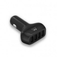 Cargador de coche ewent ew1354 4 puertos usb 9.6a