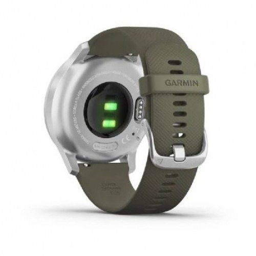 Smartwatch Garmin Vívomove Style Notificaciones/ Frecuencia Cardíaca/ GPS/ Plata y Verde