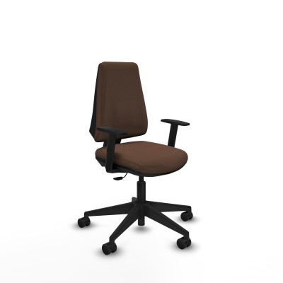 Elche CP bali marrón oscuro brazos 1D base piramidal ruedas nailon 65mm