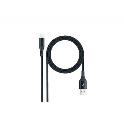 Cable USB 2.0 Lightning Nanocable 10.10.0401-COBK/ USB Macho - Lightning Macho/ 1m/ Negro
