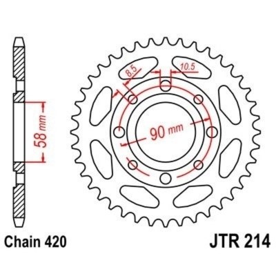 Corona JT 214 de acero con 36 dientes JTR214.36