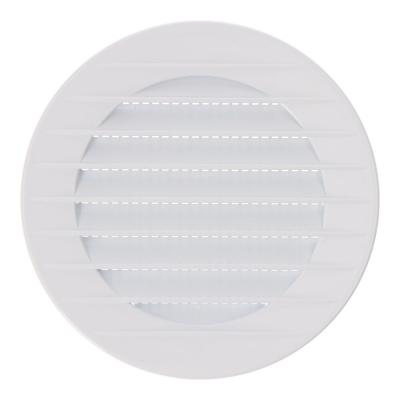 Rejilla ventilación redonda empotrable con mosquitera ø80mm abs blanca