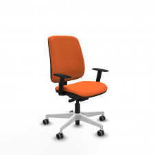 Piqueras y Crespo Alares tapizada traslack bali naranja brazos 1D base blanca ruedas 65mm engomadas