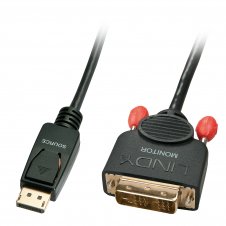 Lindy 41489 adaptador de cable de v?deo 0,5 m DisplayPort DVI-D Negro