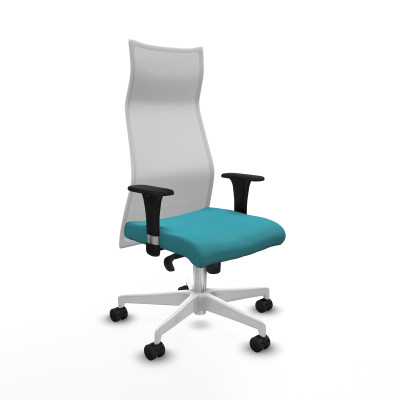 Albacete malla XL sincro malla blanca bali turquesa brazos 1D base blanca ruedas 65mm nailon