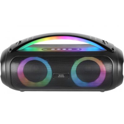 MS-PULSE, Altavoz Bluetooth Portátil 50W RMS, Iluminación RGB, 2 Drivers Activos 93mm + 2 Drivers Pasivos Ultra-Bass, Función Manos Libres, USB / MicroSD / AUX / FM, Asa y Correa, Negro