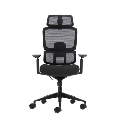 Silla de oficina ergonómica Oqonos Cherg 027 - Malla elástica - Reposabrazos 4D - Apoyo lumbar ajustable - Reposacabezas