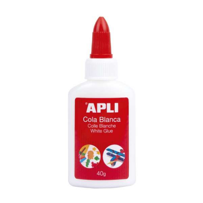 Apli Cola Blanca Liquida 40g - Aplicador de Punta - Libre de Solventes y No Toxica - Apto para uso Escolar