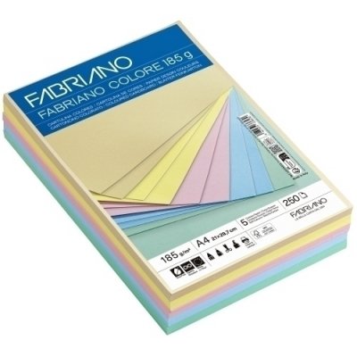 CARTULINA A4 FABR. 185g P/250 COL.PASTEL
