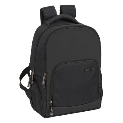 Safta Business Mochila para Portatil hasta 14.1 - Interior Acolchado - Bolsillo para Tablet - Conector USB - Portabotellas - Bolsillo Frontal - Tirador Doble - 18.8L - 280x160x420mm - Color Negro