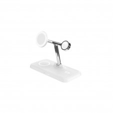 HYPER HJ3004WHGL cargador de dispositivo móvil Auriculares, Smartphone, Reloj inteligente Plata, Blanco CC, USB Cargador inalámbrico Carga rápida I