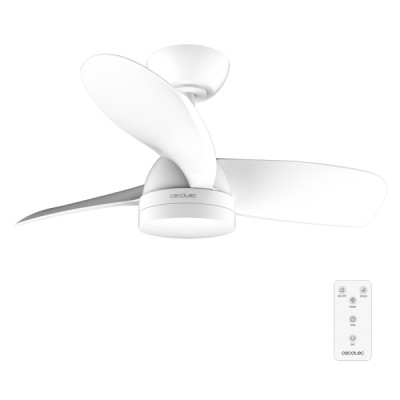 Cecotec EnergySilence Aero 3050 White Ventilador de Techo con 3 Aspas y Luz Integrada - 35W - Diametro de 36 - LED de 22W - Temporizador - 6 Velocidades - Modo Invierno - Color Blanco