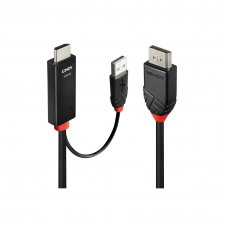 Lindy 41499 adaptador de cable de v?deo 2 m HDMI + USB Type-A DisplayPort Negro