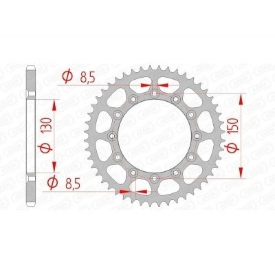 Corona AFAM acero autolimpiable 12323 - Paso 520 12323SLK+49