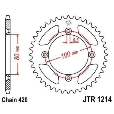 Corona JT 1214 de acero con 38 dientes JTR1214.38