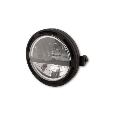 HIGHSIDER 5 3/4 inch LED headlight Frame-R2 Type 5, black, lateral mounting 223-270