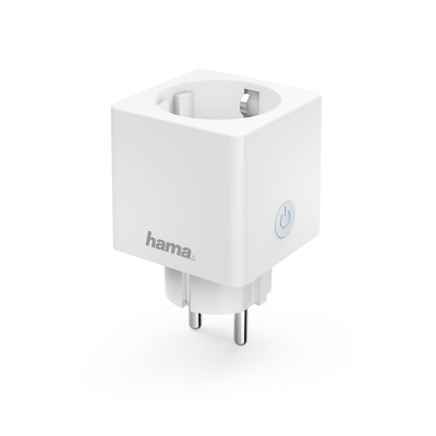 Hama | Enchufe Inteligente WLAN (3680 W, IP20, Compatible con Alexa y con Google Home, Medidor de consumo, Sin puerta de enlace), Color Blanco