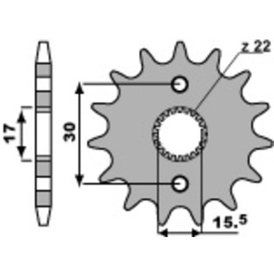 PBR Steel Standard Front Sprocket 332 - 420 332.13.18NC