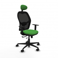 Piqueras y Crespo Jorquera traslack malla negra bali verde brazos 1D base nailon cabecero fijo ruedas 65mm nailon