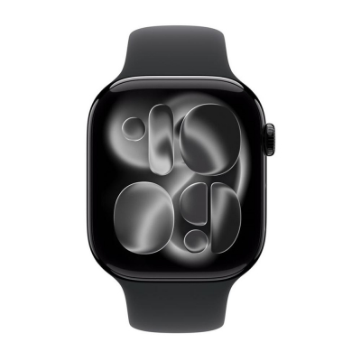Smartwatch apple watch s11 gps + cellular 46mm jet black aluminium case black sport band - s - m