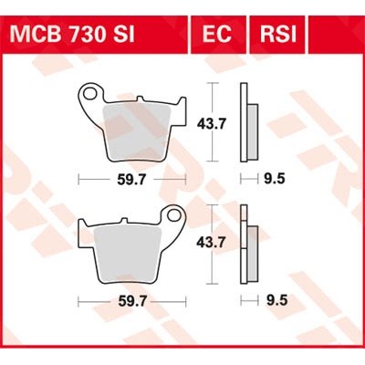 Pastillas de freno sinterizadas offroad serie SI TRW MCB730SI