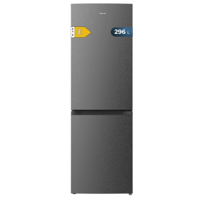 Cecotec Bolero CoolMarket Combi 296 DF Dark Frigorifico Combi - Capacidad 296L - Luz LED - Defrost - Congelacion Ultrarapida - Cajon para Frutas y Verduras - 185x60x60cm - Color Gris Oscuro