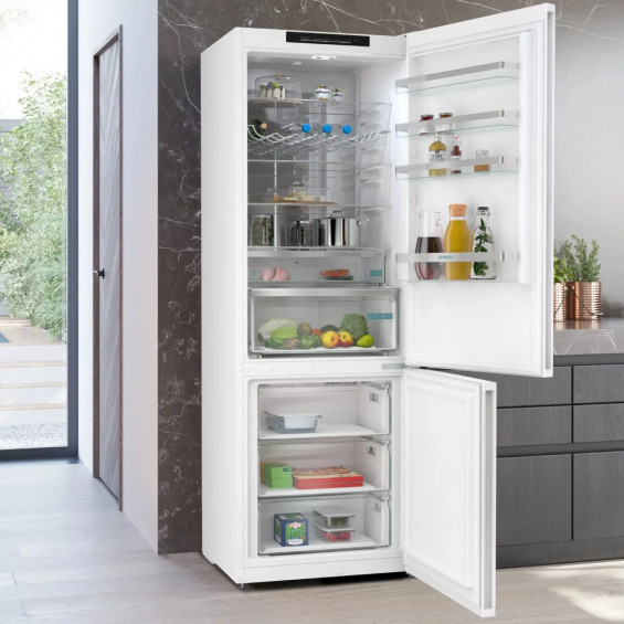 Frigorífico combi Siemens KG49NVWDG, 203 x 70 x 66.7 cm, Total No Frost, clase D, 223 kWh/año, 35 dB, 440 litros, hyperFresh 0°C, MultiAirFlow, blanco - imagen 3