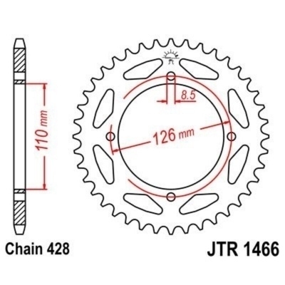 Corona JT 1466 de acero con 44 dientes JTR1466.44