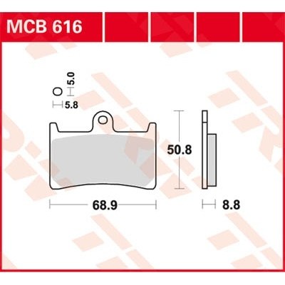 Pastillas de freno metal sinterizado SV TRW MCB616