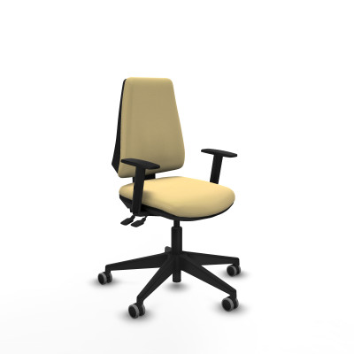 Elche AS similpiel crema brazos 1D base piramidal ruedas engomadas 65mm