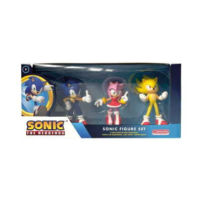 Comansi Set Super Sonic 3 Figuras - Super Sonic, Sonic y Amy Rose - Coleccionable - Regalo Gamer