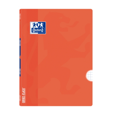 Oxford School Classic Openflex A4 - Tapa de Plastico Resistente - Libreta Grapada 4x4 con Margen - 48 Hojas de Papel de Alta Calidad - Color Naranja