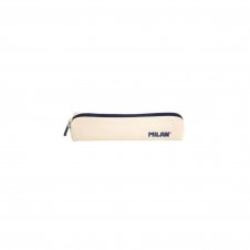 Milan Serie 1918 Estuche Mini Redondo - Tejido Resistente a las Roturas y Rasgaduras - Medidas 20,5x4,5x5cm - Color Beige