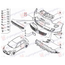 CUBIERTA DELANTERA DEL GANCHO DE REMOLQUE (O)