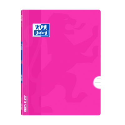 Oxford Libreta Grapada Openflex A4 - Tapa de Plastico Resistente - Grapada para Mayor Durabilidad - 1 Linea con Margen para Escribir Ordenadamente - 48 Hojas de Papel de Alta Calidad - Color Fucsia