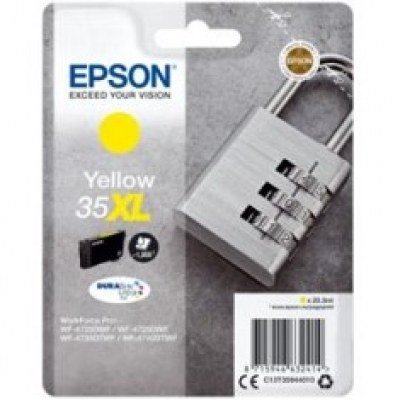 Cartucho tinta epson c13t35944010 amarillo xl durabrite ultra ink 35xl - 1900 paginas - candado