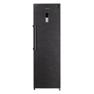 Congelador vertical Infiniton CV-265L85PEH, 185 x 59.5 x 66 cm, No Frost, clase E, 249 kWh año, 41dB, 282 litros, Inverter, reversible, display, luz LED, Stone Outlook negro