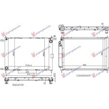 RADIATOR WITH FIX A/C 1.5 DIESEL (510x388x16)