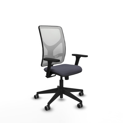 Motilla sincro malla blanca bali gris oscuro brazos 3D base piramidal ruedas 65mm engomadas