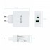 Cargador Pared Doble Puerto Usbc Pd + Usb A Qc3.0 48W Blanco