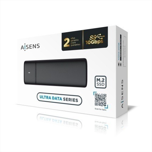 AISENS Caja Externa M.2 (NGFF) ASM2-001B SATA/NVME a USB3.1/USB3.2 Gen2, Negra