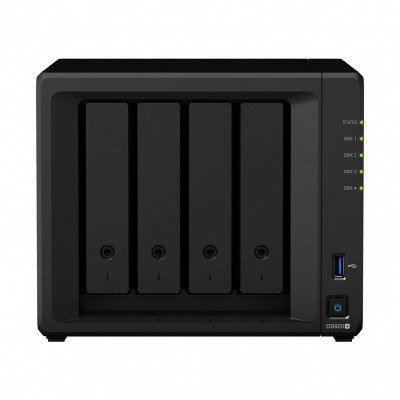 Servidor nas synology disk station ds920+ 4gb 4 bahias raid ethernet gigabit