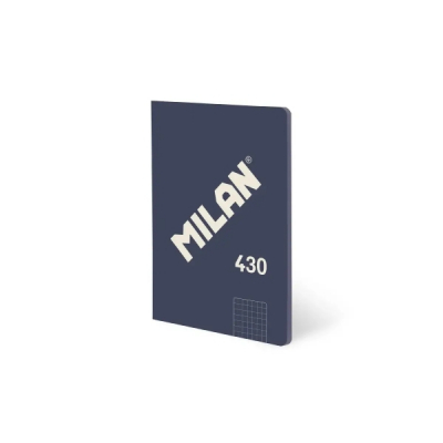 Milan 430 Libreta Encolada Formato A5 Cuadricula 5x5 - 48 Hojas de 95 gr/m2 - Microperforado - Tapa Blanda - Color Azul