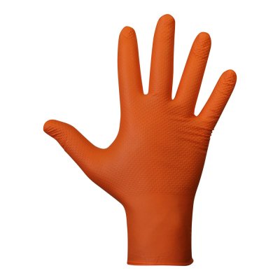 Guante agility grip nbr sin polvo naranja talla 7. caja 50 uds
